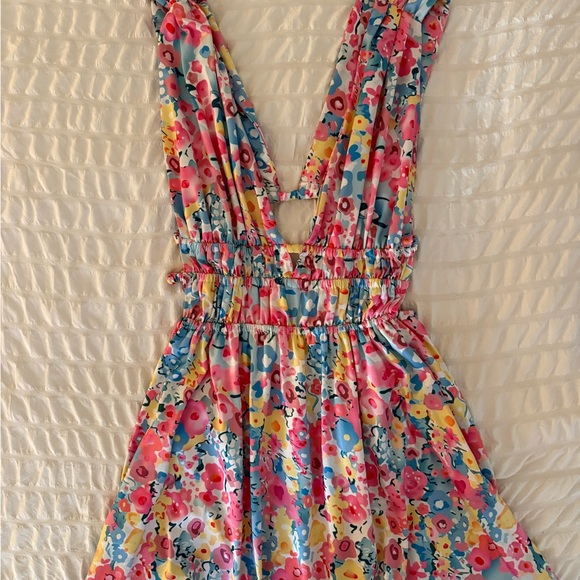Vibrant Floral Mini Dress - Picture 1 of 6